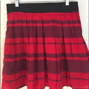 Tommy Girl red & black striped lined miniskirt.